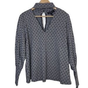 Eloquii black & white long sleeve mock neck sweater